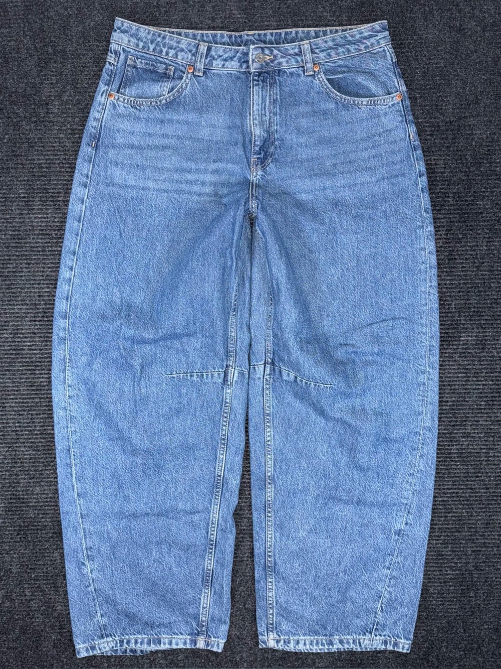 H&M Divided Baggy Loose Fit Barrel Wide Leg Jeans Women’s 10 Medium Blue Wash